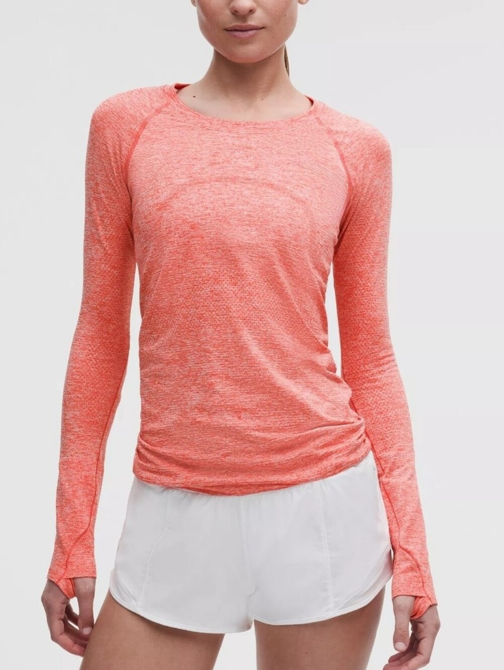 lululemon Swiftly Tech Long Sleeve Shirt heathered coral red XS